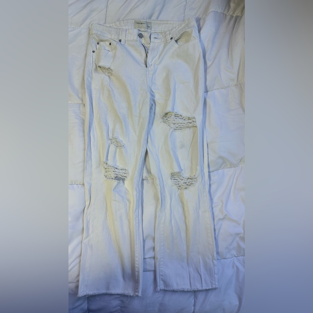 White ripped jeans